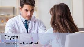  Presentation with blood test - Slide deck featuring bloodwork - patient during blood test sampling background and a  colored foreground