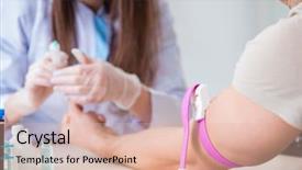  Presentation with blood test - Amazing slide deck having bloodwork - patient during blood test sampling backdrop and a  colored foreground