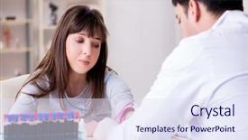  Presentation with blood test - Presentation theme enhanced with bloodwork - patient during blood test sampling background and a  colored foreground