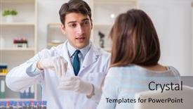  Presentation with blood test - Amazing presentation design having bloodwork - patient during blood test sampling backdrop and a  colored foreground