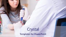  Presentation with blood test - Presentation design with bloodwork - patient during blood test sampling background and a  colored foreground