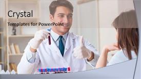  Presentation with blood test - Audience pleasing theme consisting of bloodwork work - patient during blood test sampling backdrop and a  colored foreground