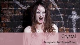  Presentation with zombie - Presentation design consisting of bloody and scary looking zombie background and a  colored foreground