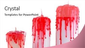  Presentation with white candles - Colorful PPT theme enhanced with bloody candles for halloween holiday backdrop and a  colored foreground