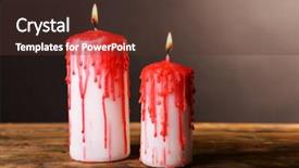  Presentation with candles - Colorful slides enhanced with bloody candles for halloween holiday backdrop and a tawny brown colored foreground