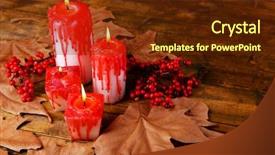  Presentation with candles - Amazing PPT theme having bloody candles for halloween holiday backdrop and a  colored foreground