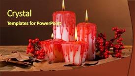 Presentation with halloween candy assorti - Audience pleasing theme consisting of bloody candles for halloween holiday backdrop and a tawny brown colored foreground