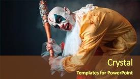  Presentation with blue eyes technology eye scan - Colorful presentation enhanced with bloody clown with crazy eyes backdrop and a tawny brown colored foreground