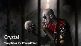  Presentation with ghost human skull - Audience pleasing presentation theme consisting of bloody clown with human skull backdrop and a black colored foreground