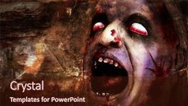  Presentation with blood - Colorful presentation design enhanced with bloody deformed head for halloween backdrop and a wine colored foreground