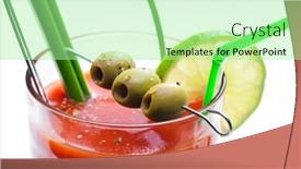 Presentation with tomato juice - Theme enhanced with bloody-mary-cocktail-made background and a mint green colored foreground