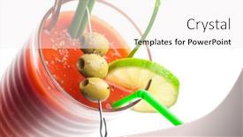  Presentation with tomato juice - Slides enhanced with bloody-mary-cocktail-made background and a white colored foreground