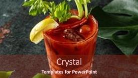  Presentation with celery - Slides consisting of bloody-mary-cocktail-with-celery and a tawny brown colored foreground