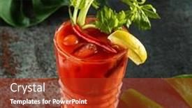  Presentation with celery - PPT theme consisting of bloody-mary-cocktail-with-celery and a crimson colored foreground