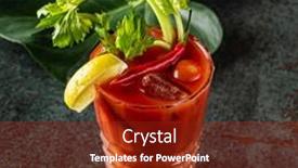  Presentation with cocktail - Beautiful slide set featuring bloody-mary-cocktail-with-lemon backdrop and a tawny brown colored foreground