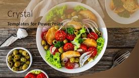  Presentation with role of mary poppins - PPT layouts featuring bloody-mary-panzanella-salad background and a coral colored foreground