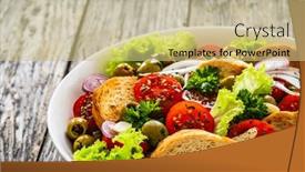  Presentation with role of mary poppins - PPT layouts consisting of bloody-mary-panzanella-salad background and a soft green colored foreground