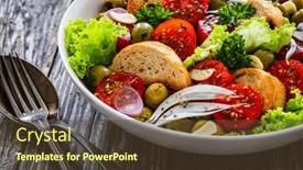  Presentation with st mary - PPT theme having bloody-mary-panzanella-salad background and a tawny brown colored foreground