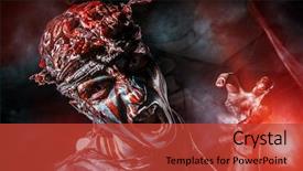  Presentation with zombie - Slides enhanced with bloody zombie man with brains background and a red colored foreground