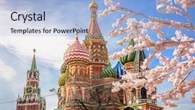  Presentation with bloom - Audience pleasing presentation design consisting of bloom of sakura in moscow backdrop and a light blue colored foreground