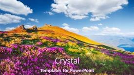  Presentation with inspiring - Slides featuring blooming-alpine-meadows-with-magical background and a violet colored foreground
