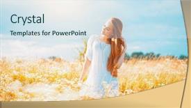  Presentation with free nature - Theme enhanced with blooming flowers sun light free background and a sky blue colored foreground