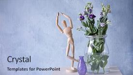  Presentation with color coklat susu - Amazing slide deck having blossom spring - bouquet of flowers in vase backdrop and a  colored foreground