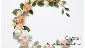  Presentation with light roses - Cool new presentation theme with blossoming-corner-flowers-wearth backdrop and a white colored foreground