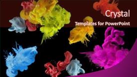  Presentation with ink blot - Colorful slide deck enhanced with blot abstract black background collection backdrop and a  colored foreground