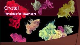  Presentation with ink blot - Colorful slide set enhanced with blot abstract black background collection backdrop and a  colored foreground