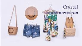  Presentation with patterns - Slide deck enhanced with blouse-clothes-with-floral-palm background and a sky blue colored foreground