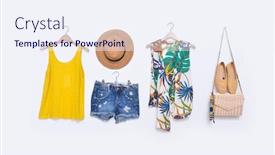  Presentation with patterns - Presentation consisting of blouse-clothes-with-floral-palm background and a sky blue colored foreground