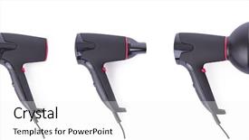  Presentation with scroll paper isolated on white - Audience pleasing PPT theme consisting of blow dryer - hairdryer with accessories isolated backdrop and a white colored foreground