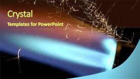  Presentation with flames - Presentation theme enhanced with blow torch - close-up of fire and flames background and a tawny brown colored foreground