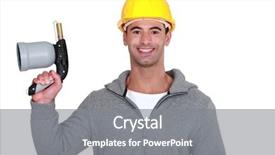  Presentation with holding hotdog - PPT theme with blow torch - man holding blowtorch background and a  colored foreground