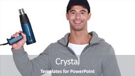  Presentation with heat - Theme enhanced with blow torch - man with a heat gun background and a gray colored foreground