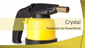  Presentation with oil and gas - Presentation theme consisting of blow torch - manual gas burner background and a yellow colored foreground