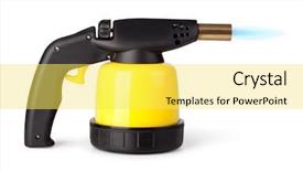  Presentation with gas - Colorful PPT theme enhanced with blow torch - manual gas burner backdrop and a yellow colored foreground