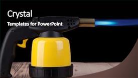  Presentation with oil and gas - Presentation theme with blow torch - manual gas burner background and a black colored foreground