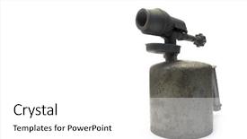  Presentation with old fashioned black and white - PPT layouts consisting of blow torch - old blowtorch isolated background and a  colored foreground