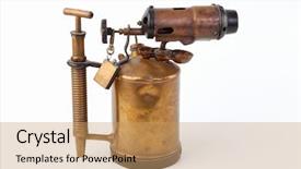  Presentation with soldering - Colorful presentation theme enhanced with blow torch - soldering burner backdrop and a coral colored foreground