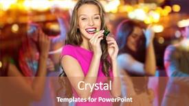  Presentation with party lights - Cool new slide deck with blower - people holidays and celebration concept backdrop and a red colored foreground