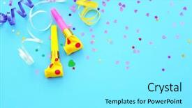  Presentation with confetti - PPT theme with blowers streamers and confetti background and a white colored foreground