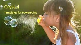  Presentation with fun - Beautiful PPT theme featuring blowing bubbles - summer fun backdrop and a tawny brown colored foreground