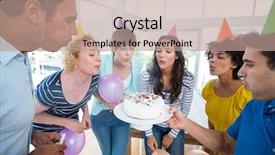  Presentation with of happy birthday candles - Cool new presentation theme with blowing candles on a birthday backdrop and a coral colored foreground