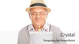  Presentation with white candles - Presentation design consisting of blowing candles on a birthday background and a light gray colored foreground