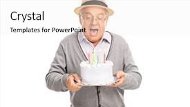  Presentation with white candles - PPT theme featuring blowing candles on his birthday background and a white colored foreground