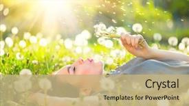  Presentation with dandelion - Colorful slide deck enhanced with blowing dandelion outdoors enjoy nature backdrop and a coral colored foreground