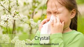  Presentation with spring tree - Amazing slide deck having blowing her nose near spring backdrop and a yellow colored foreground