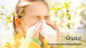  Presentation with spring tree - PPT theme enhanced with blowing her nose near spring background and a blonde colored foreground